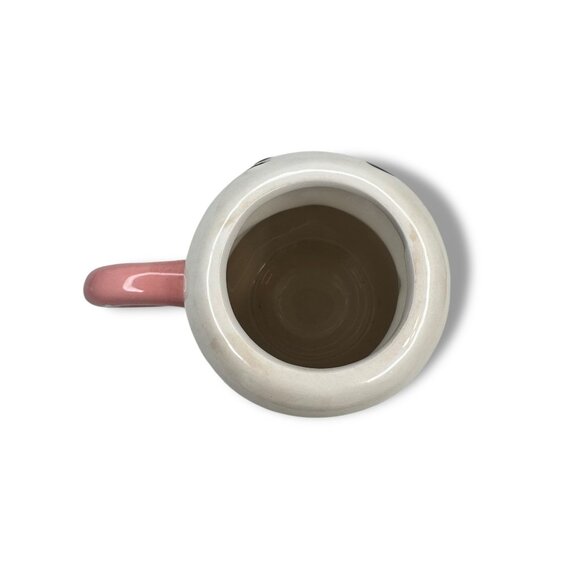 Johanna Parker Snowman Ceramic Mug White Pink Polk A Dot - Picture 5 of 8